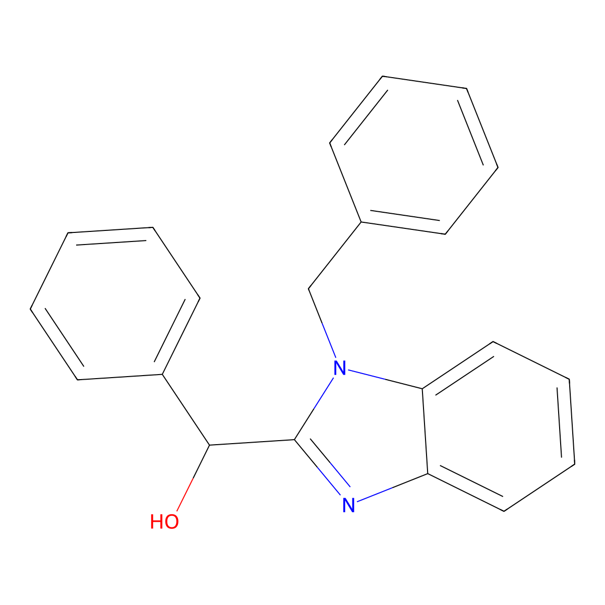 alpha-Phenyl-1-(phenylmethyl)-1H-benzimidazole-2-methanol molecular structure, CAS 147-64-8