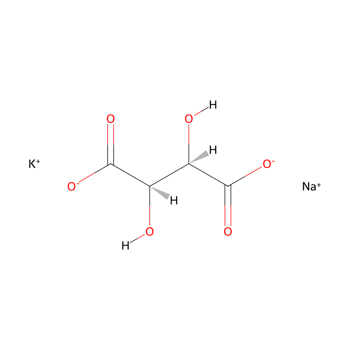 Potassium Sodium Tartrate molecular structure, CAS 147-79-5