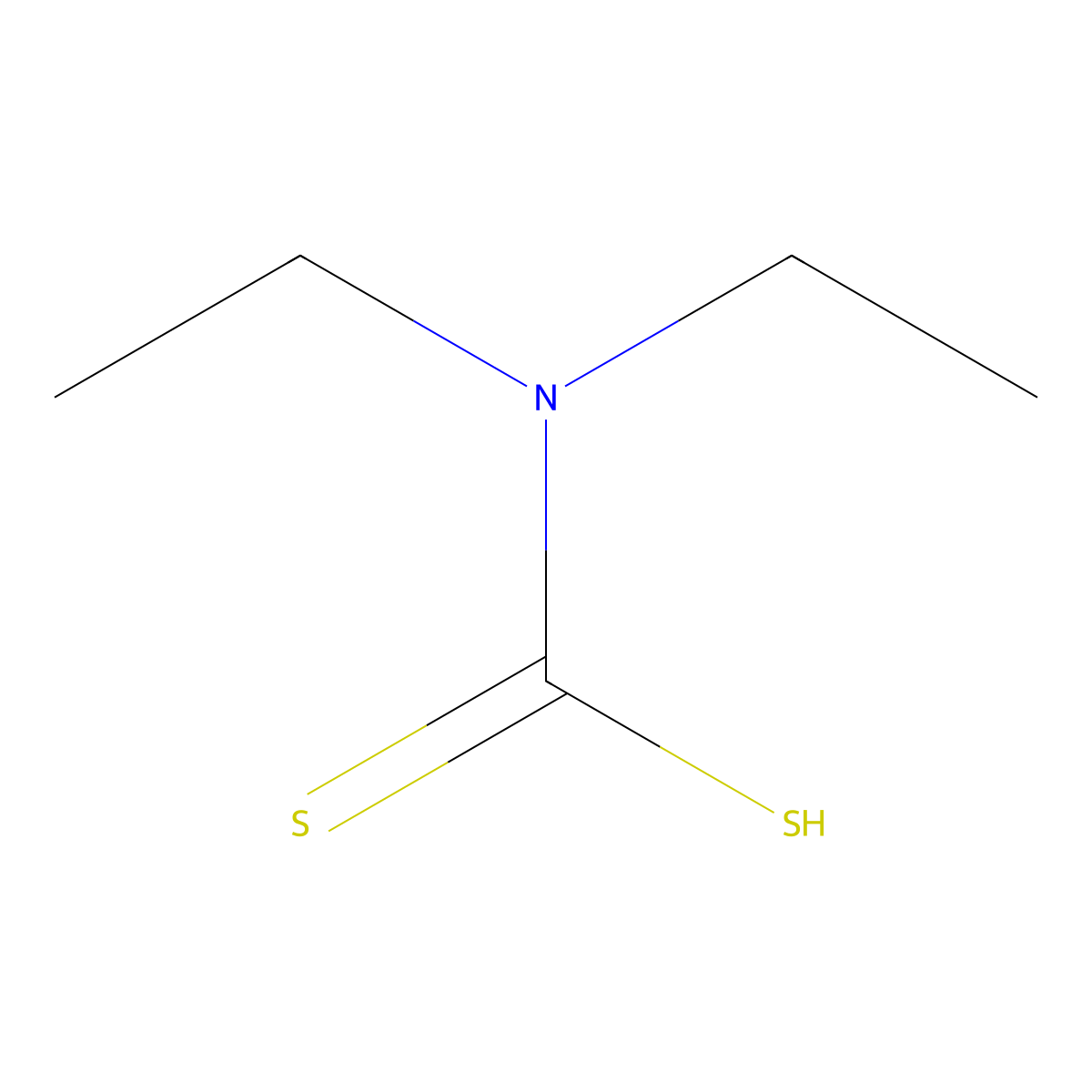 Diethyldithiocarbamic Acid molecular structure, CAS 147-84-2