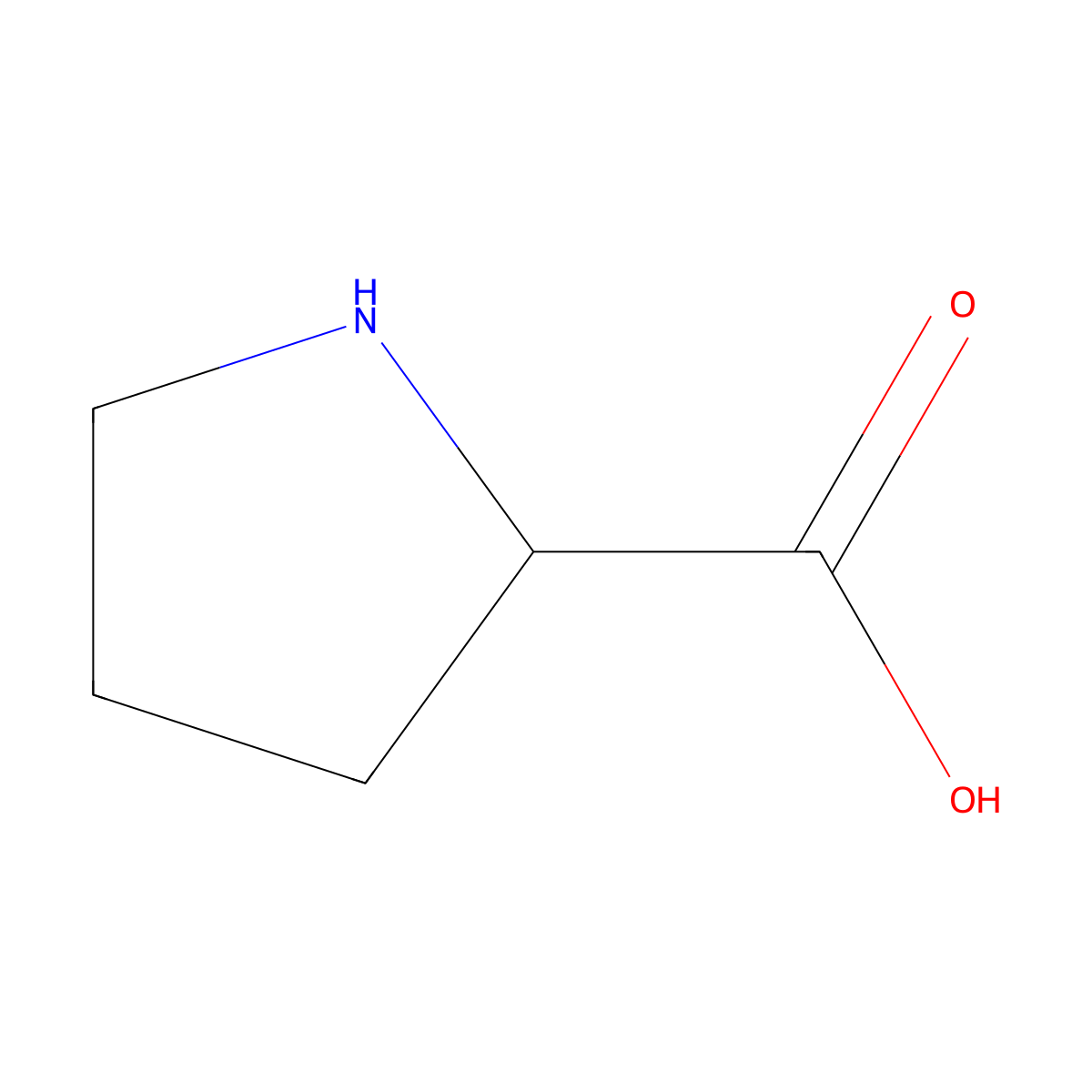 L-Proline molecular structure, CAS 147-85-3