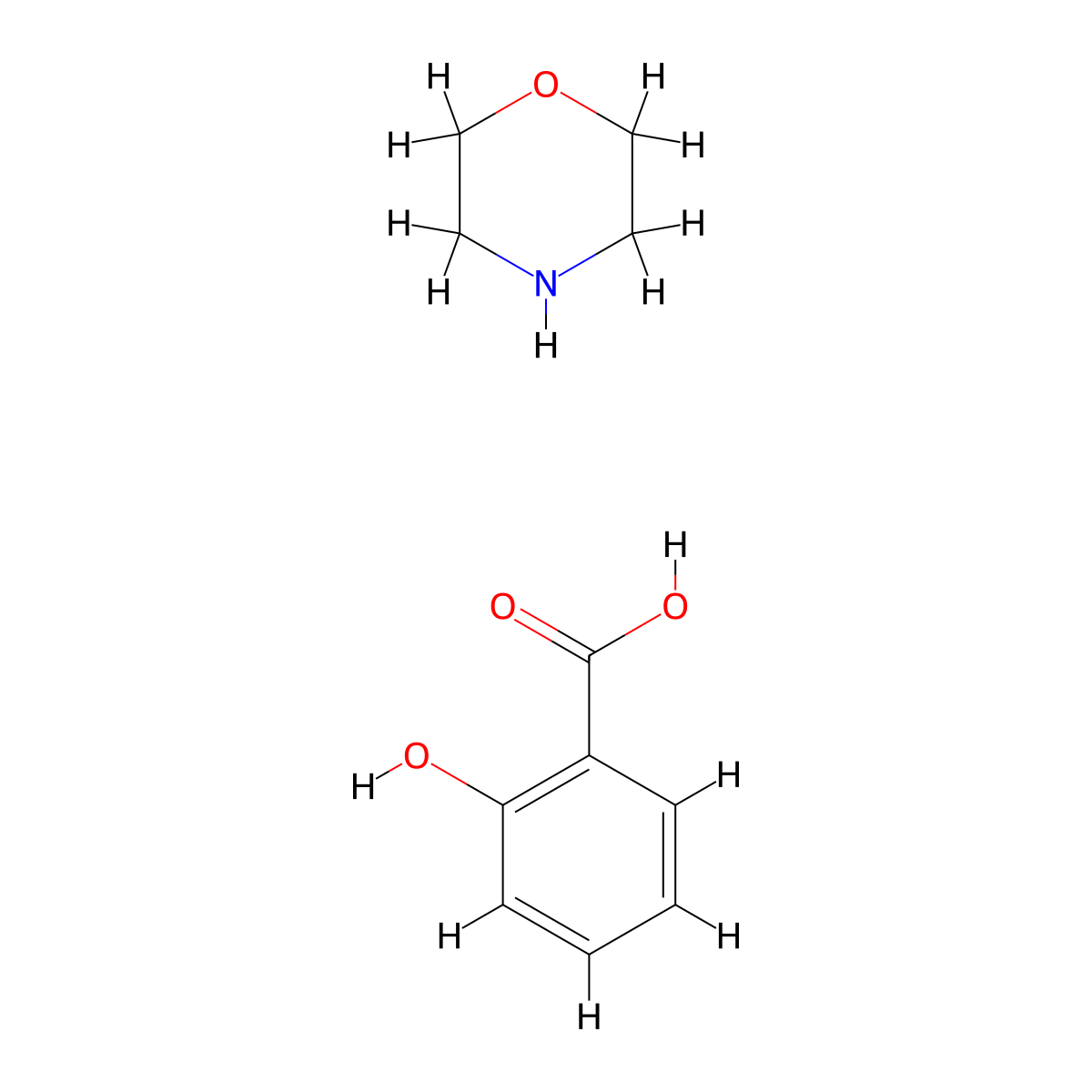 Morpholine salicylate molecular structure, CAS 147-90-0