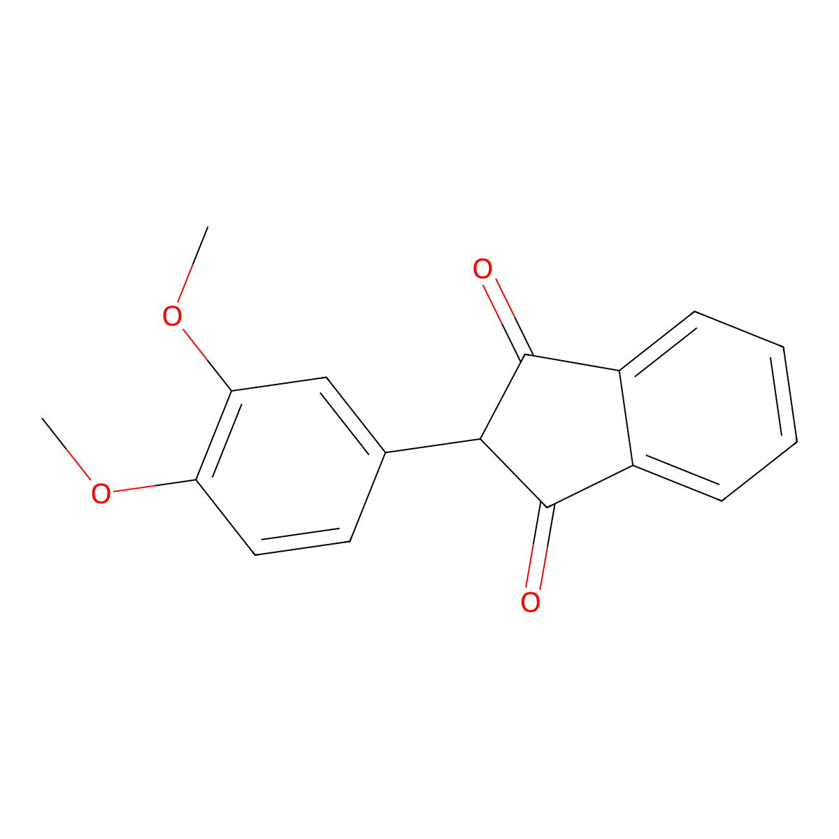 2-(3,4-Dimethoxy-phenyl)-indan-1,3-dione molecular structure, CAS 1470-38-8