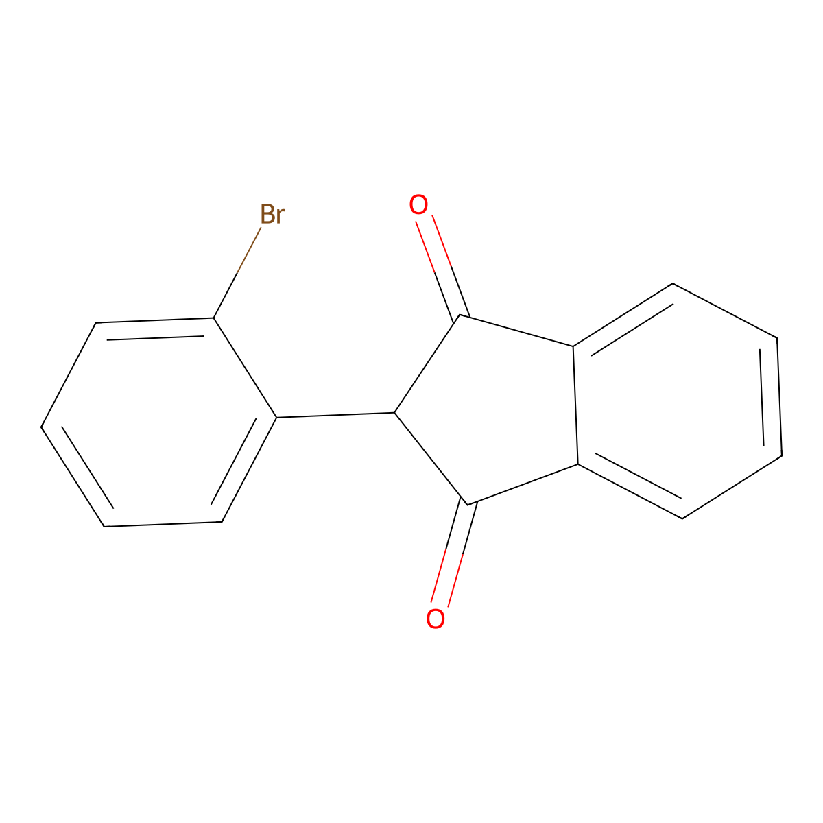 2-(2-Bromophenyl)indane-1,3-dione molecular structure, CAS 1470-41-3