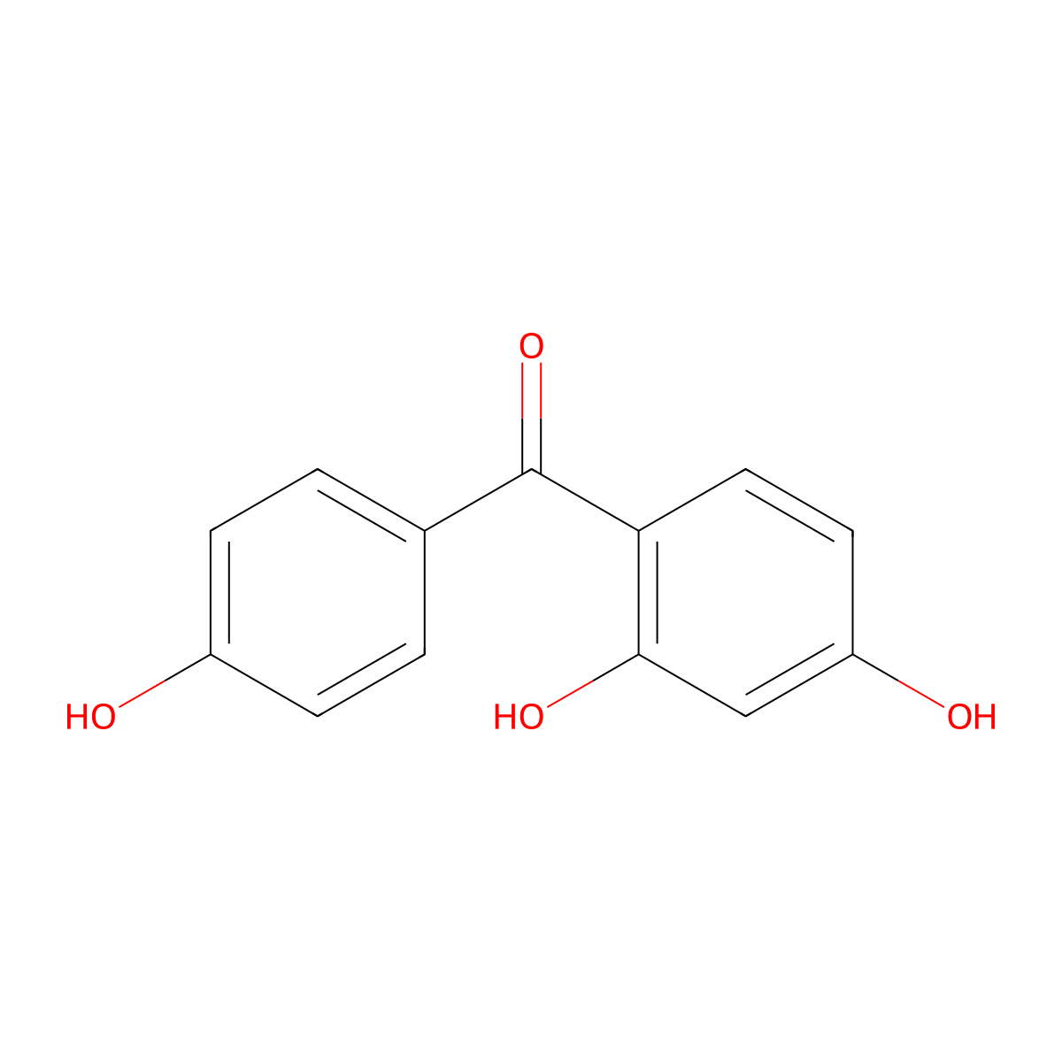 2,4,4'-Trihydroxybenzophenone molecular structure, CAS 1470-79-7