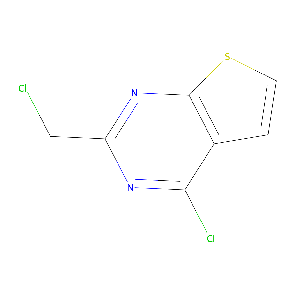 4-Chloro-2-(chloromethyl)thieno[2,3-d]pyrimidine molecular structure, CAS 147006-04-0