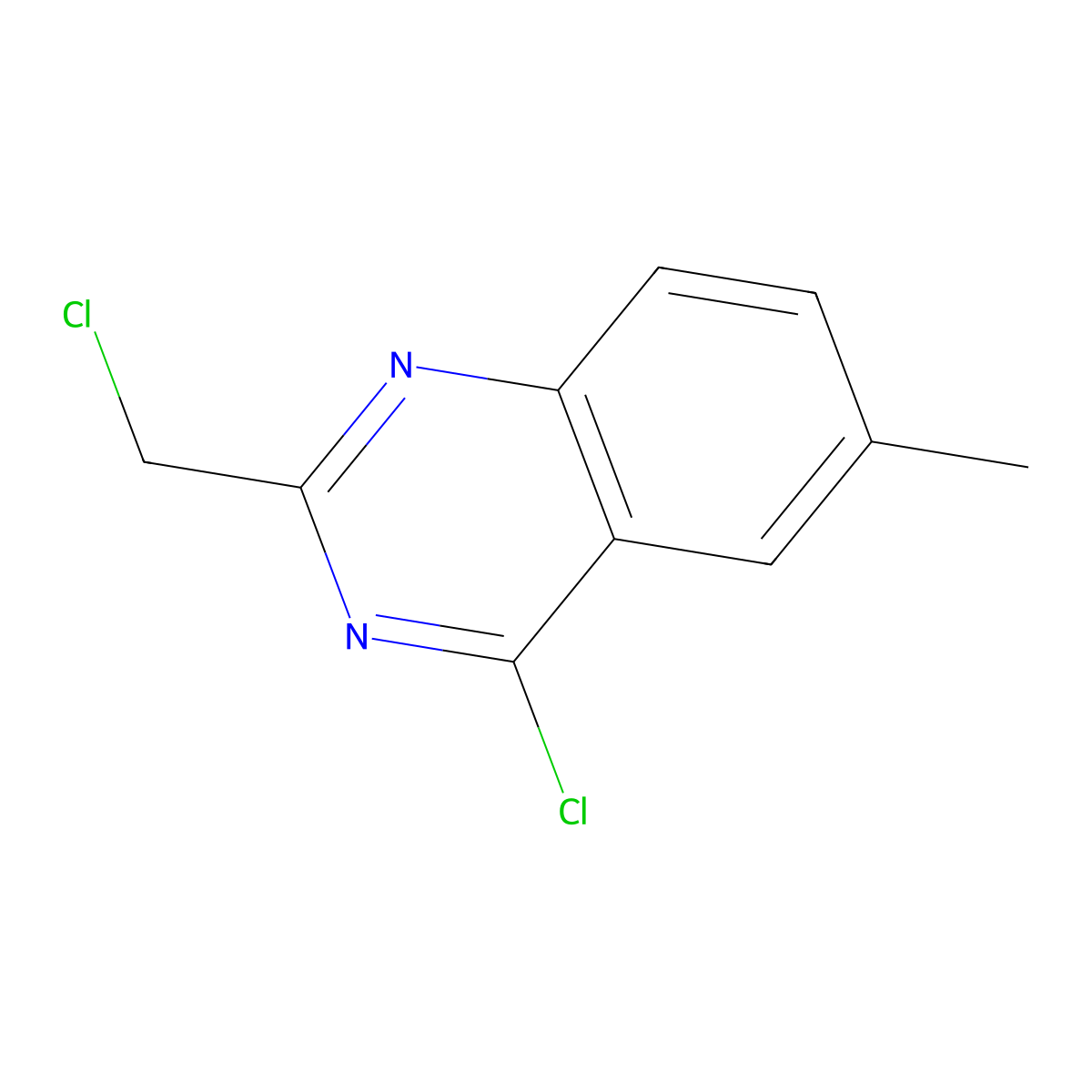 4-Chloro-2-(chloromethyl)-6-methylquinazoline molecular structure, CAS 147006-37-9