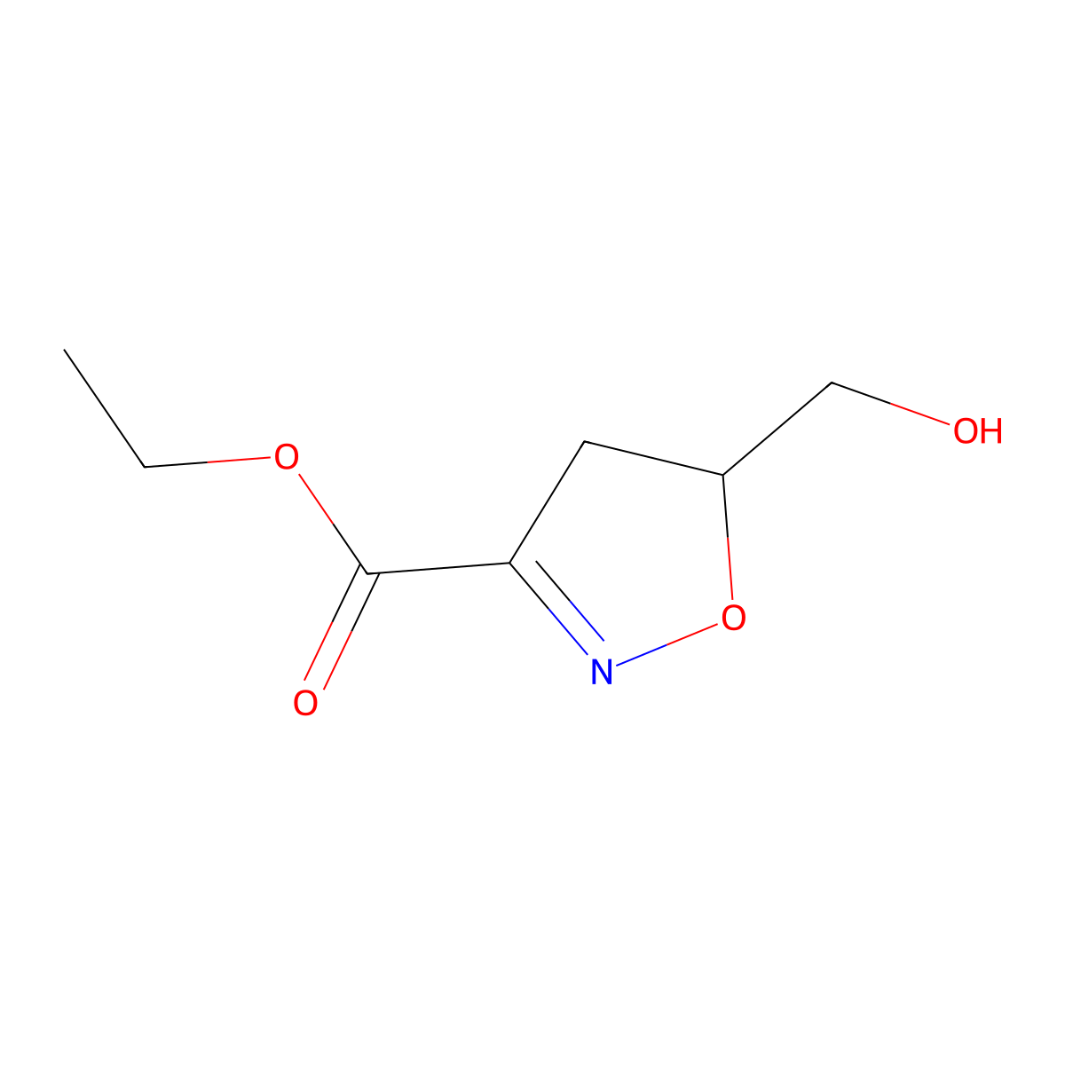Ethyl 5-(hydroxymethyl)-4,5-dihydro-1,2-oxazole-3-carboxylate molecular structure, CAS 147008-07-9