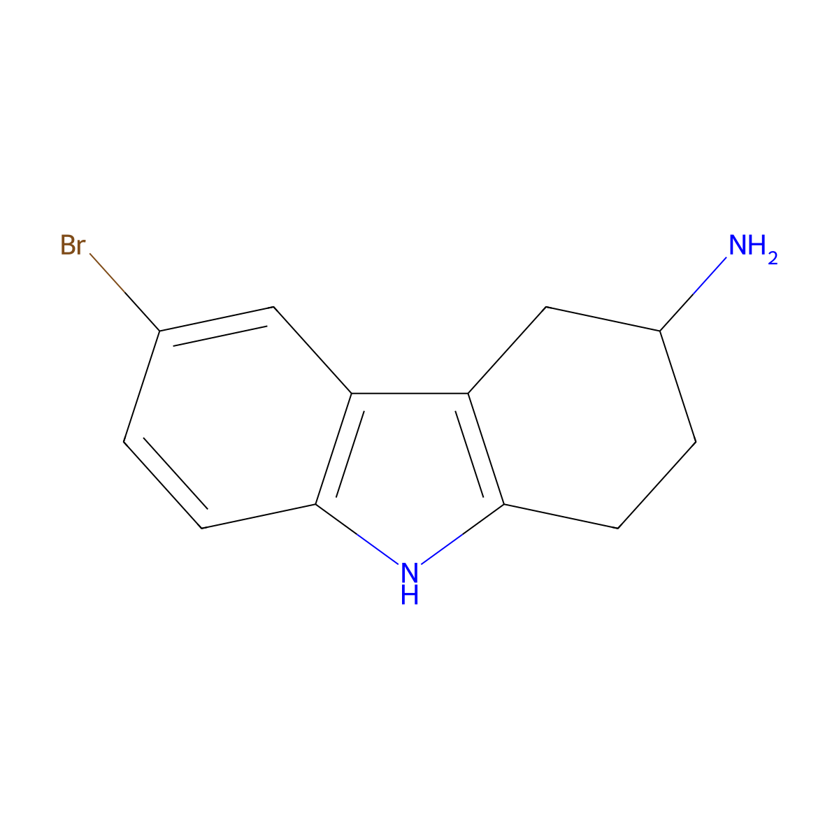 6-bromo-2,3,4,9-tetrahydro-1H-carbazol-3-amine molecular structure, CAS 147008-90-0