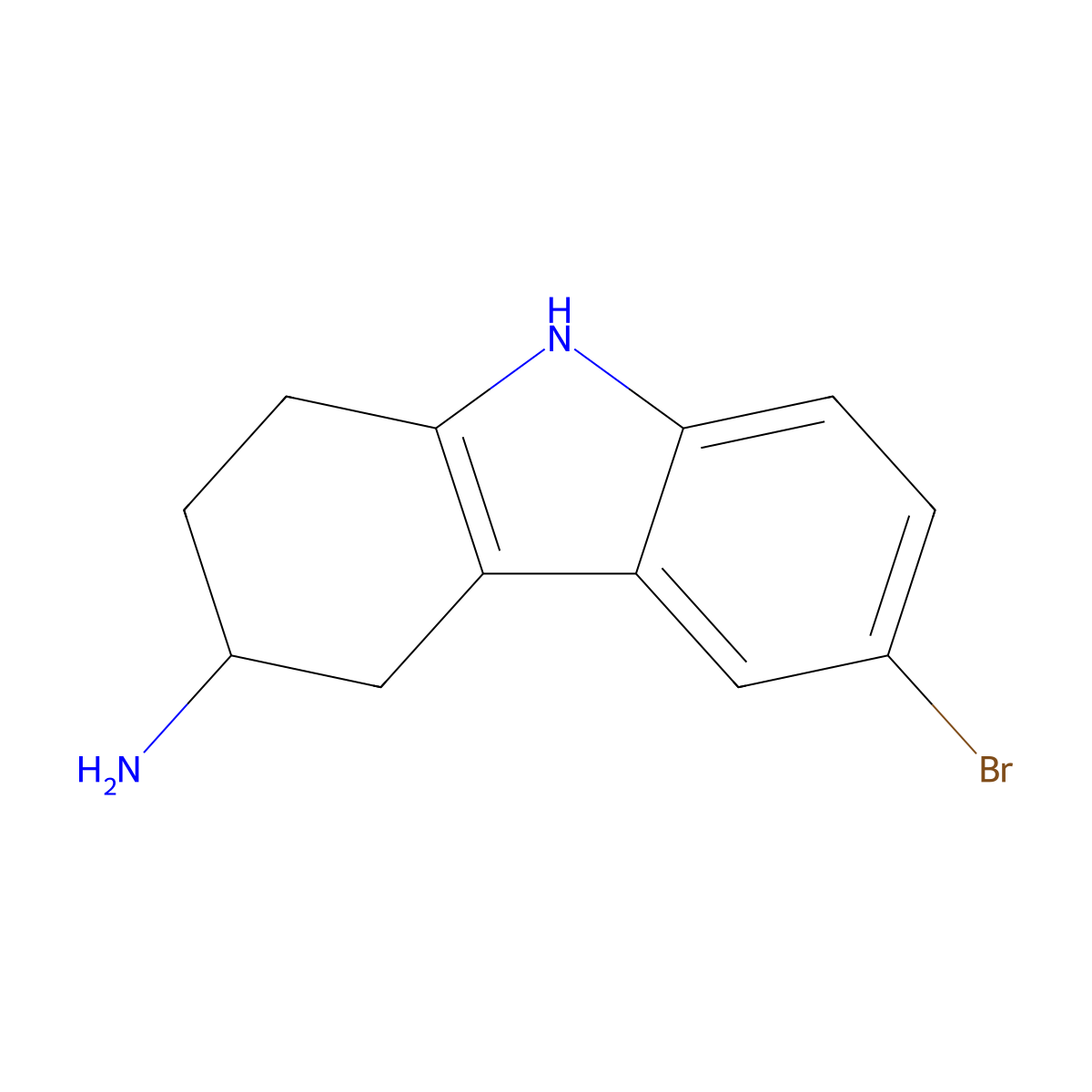 6-bromo-2,3,4,9-tetrahydro-1H-carbazol-3-amine molecular structure, CAS 147008-90-0