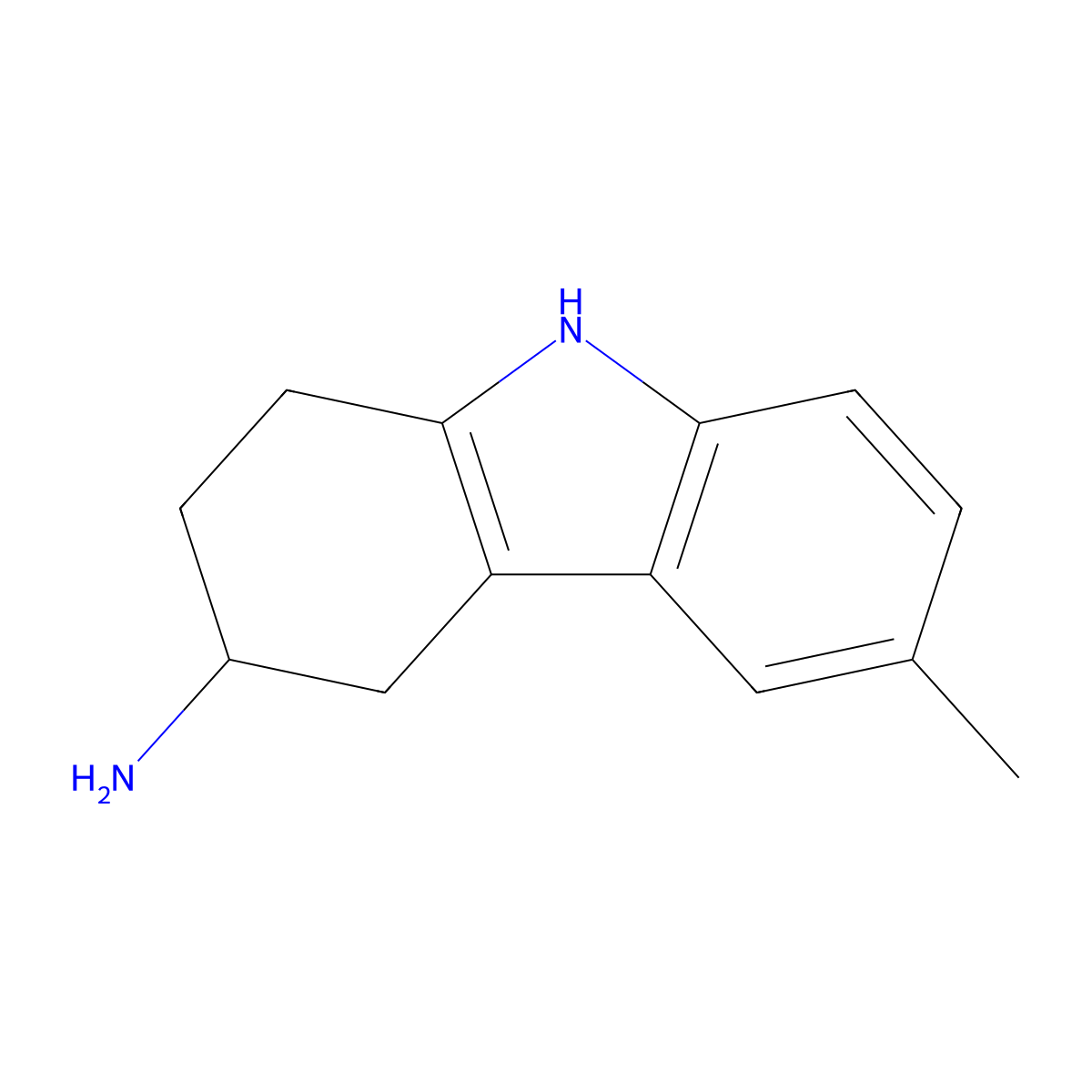6-methyl-2,3,4,9-tetrahydro-1H-carbazol-3-amine molecular structure, CAS 147008-91-1