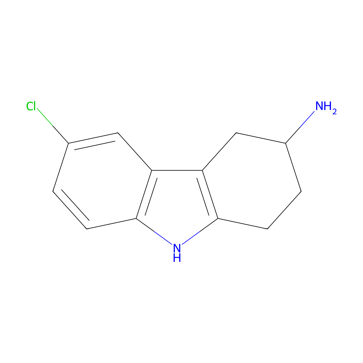 6-chloro-2,3,4,9-tetrahydro-1H-carbazol-3-amine molecular structure, CAS 147008-96-6