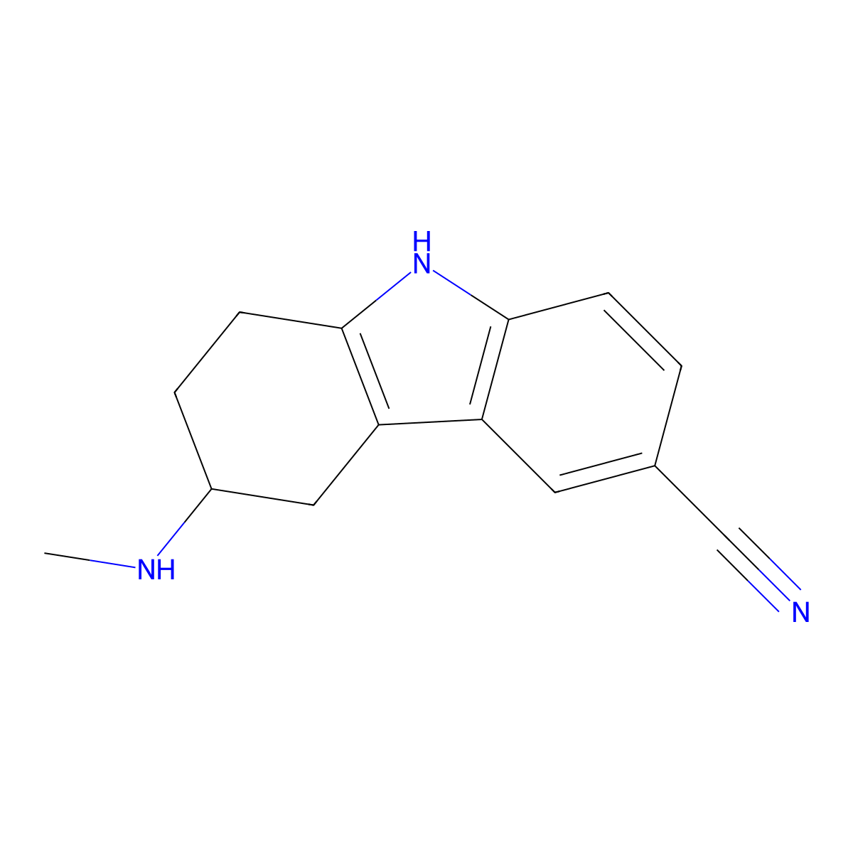 3-(Methylamino)-2,3,4,9-tetrahydro-1H-carbazole-6-carbonitrile molecular structure, CAS 147009-33-4
