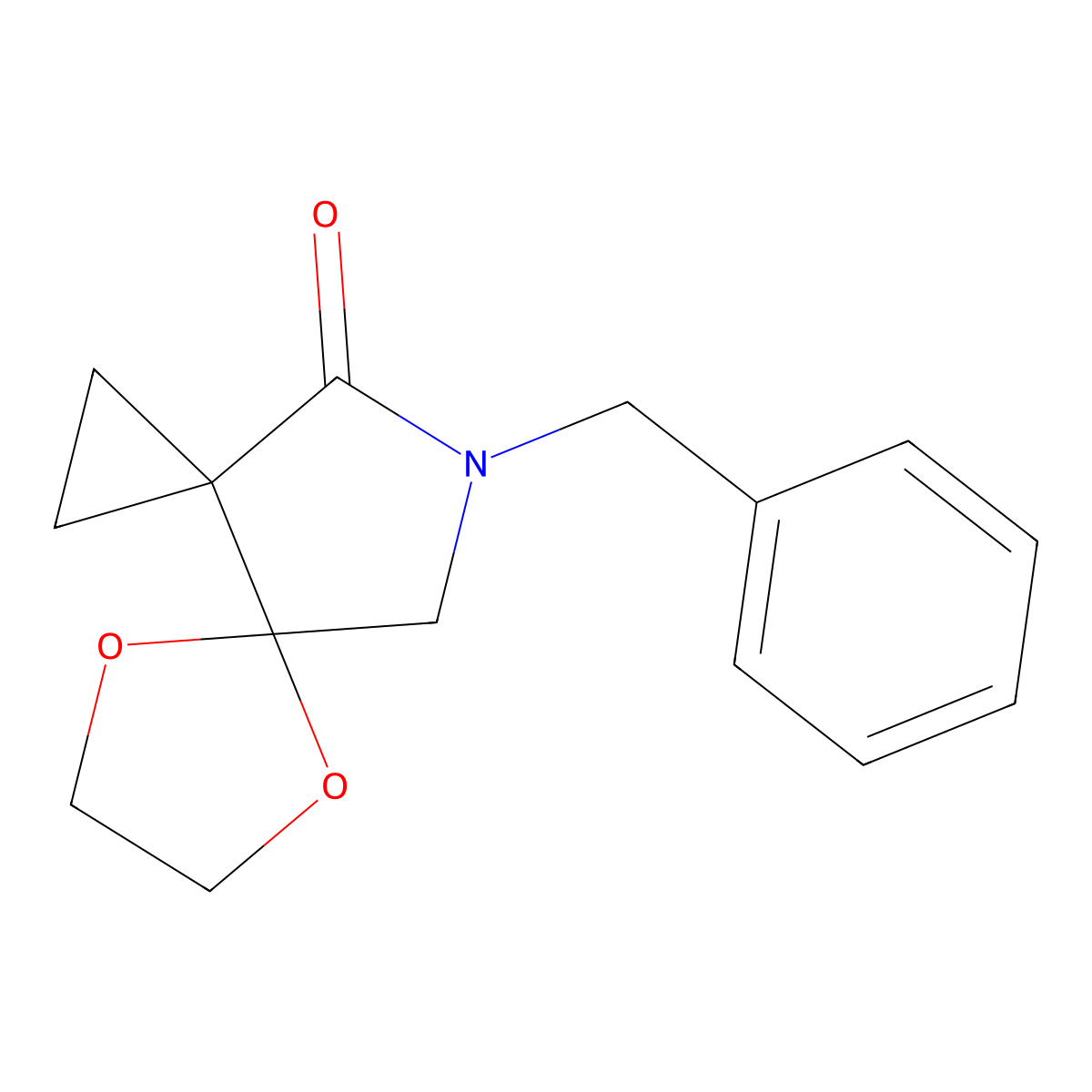 10-Benzyl-5,8-dioxa-10-azadispiro[2.0.44.33]undecan-11-one molecular structure, CAS 147011-42-5