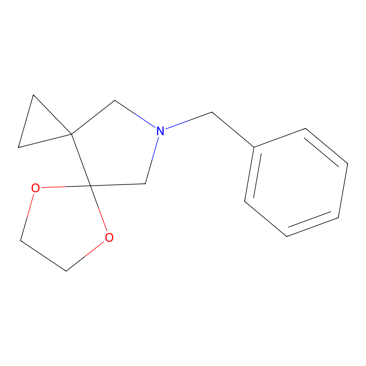 10-(Phenylmethyl)-5,8-dioxa-10-azadispiro[2.0.4.3]undecane molecular structure, CAS 147011-43-6