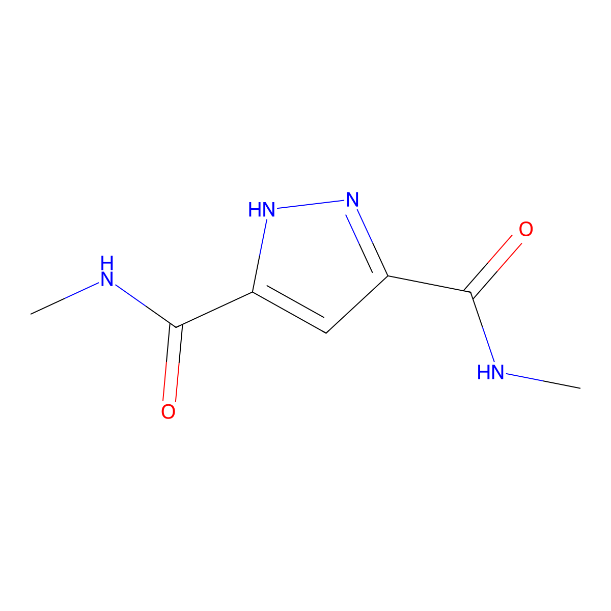 N3,N5-dimethyl-1H-pyrazole-3,5-dicarboxamide molecular structure, CAS 147011-81-2