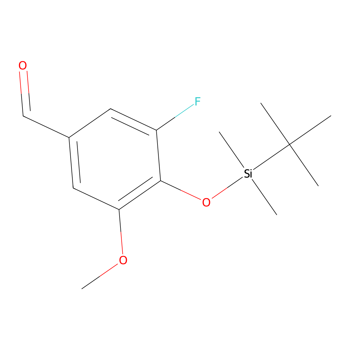 4-[(Tert-butyldimethylsilyl)oxy]-3-fluoro-5-methoxybenzaldehyde molecular structure, CAS 1470110-59-8
