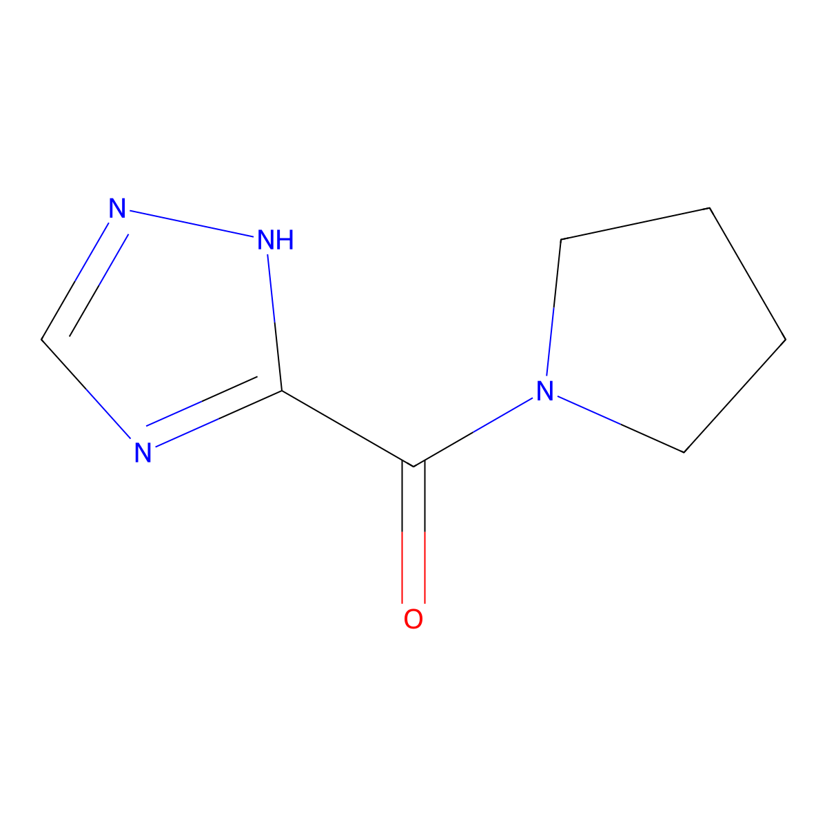 pyrrolidin-1-yl(1H-1,2,4-triazol-5-yl)methanone molecular structure, CAS 1470113-85-9