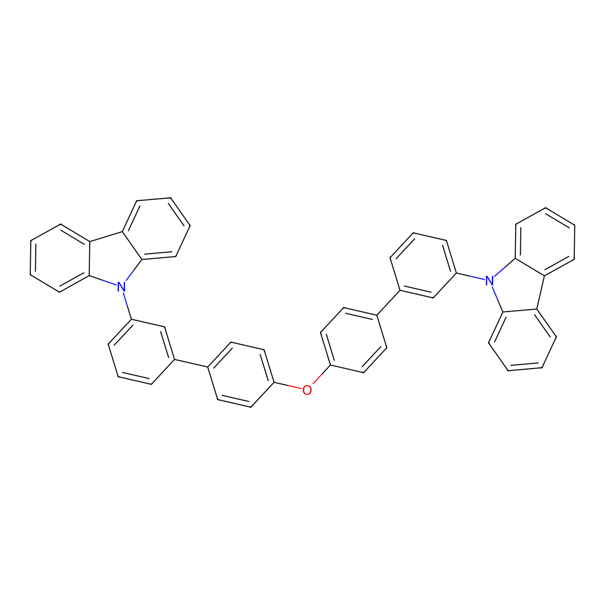 9,9'-(Oxybis([1,1'-biphenyl]-4',3-diyl))bis(9H-carbazole) molecular structure, CAS 1470161-29-5