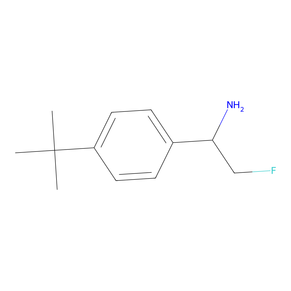 1-(4-Tert-butylphenyl)-2-fluoroethan-1-amine molecular structure, CAS 1470199-42-8