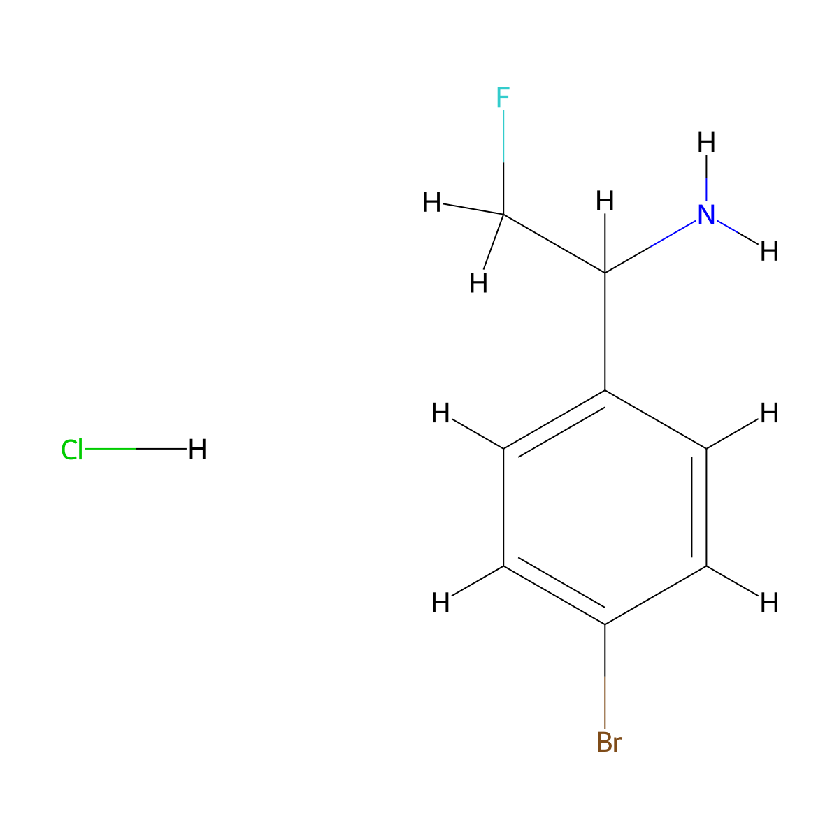 1-(4-Bromophenyl)-2-fluoroethan-1-amine hydrochloride molecular structure, CAS 1470200-30-6