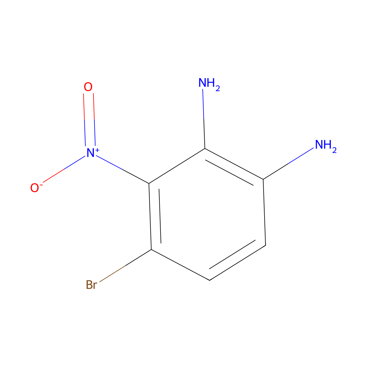 4-Bromo-3-nitrobenzene-1,2-diamine molecular structure, CAS 147021-89-4
