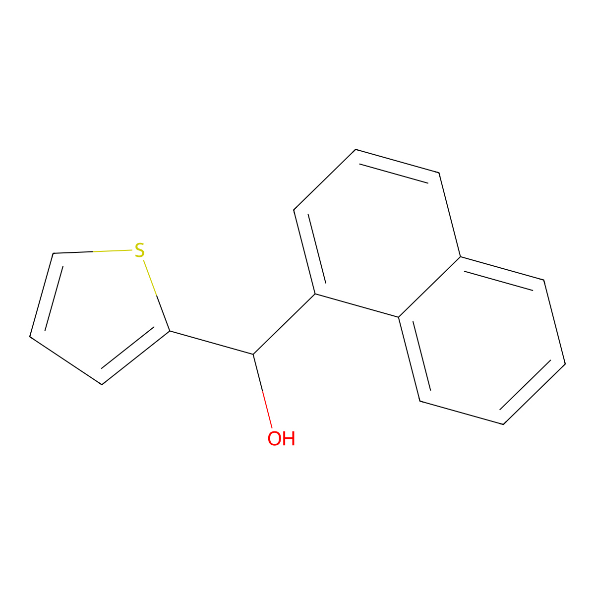Naphthalen-1-yl(thiophen-2-yl)methanol molecular structure, CAS 147022-27-3