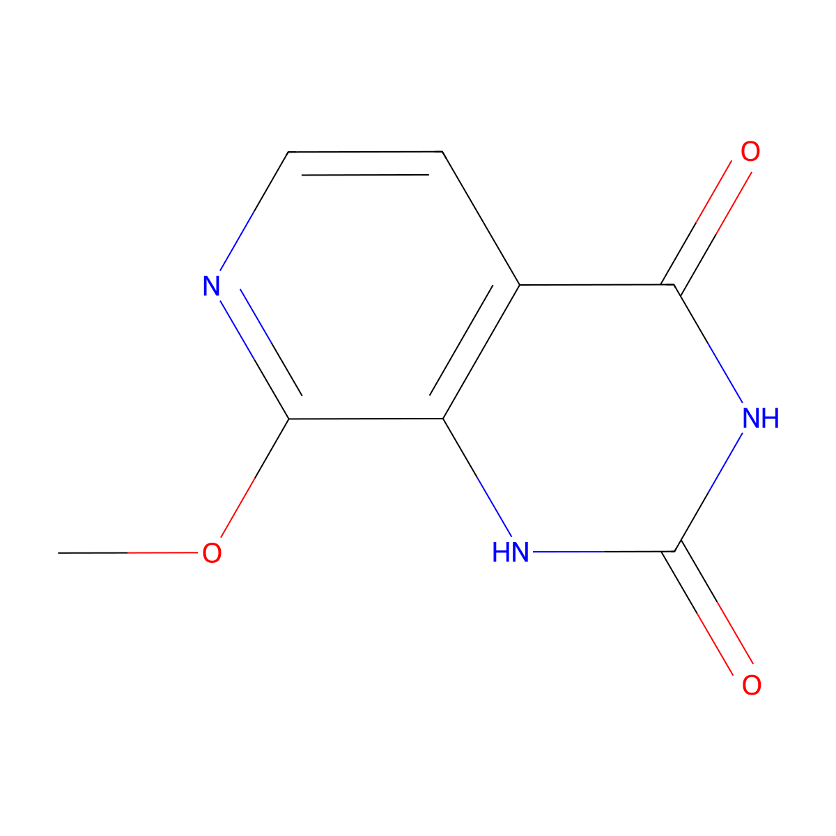 8-Methoxypyrido[3,4-d]pyrimidine-2,4-diol molecular structure, CAS 1470249-15-0