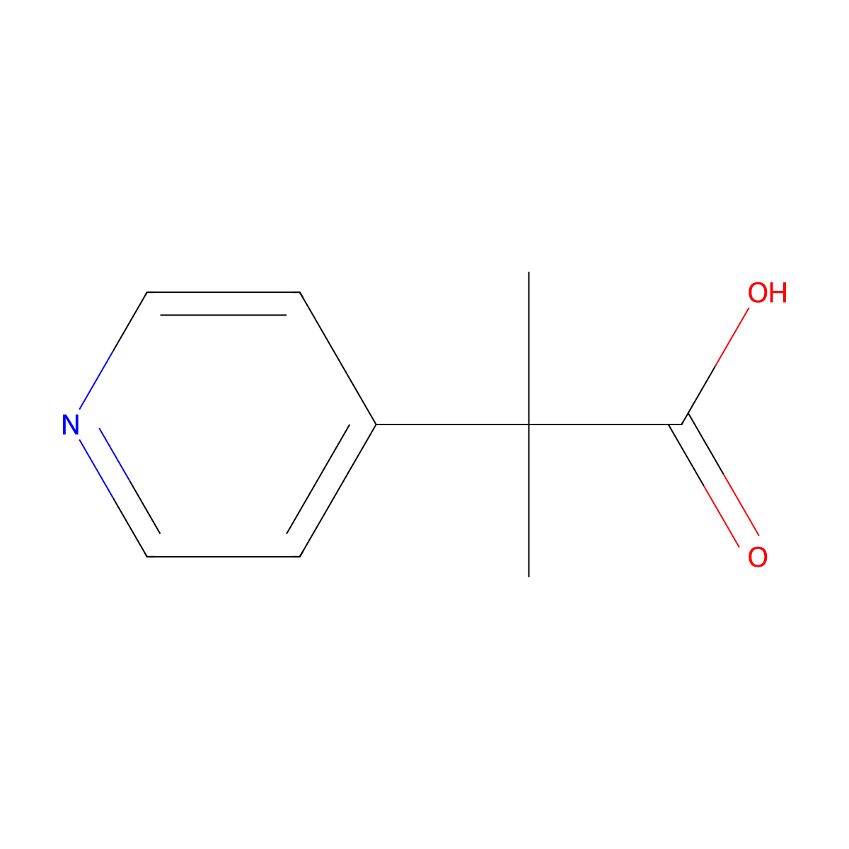 2-Methyl-2-(pyridin-4-yl)propanoic acid molecular structure, CAS 147028-78-2
