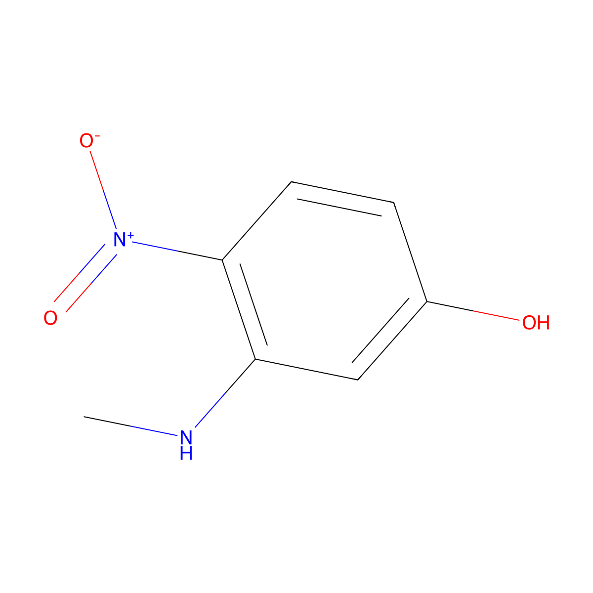 Phenol, 3-(methylamino)-4-nitro- molecular structure, CAS 14703-79-8