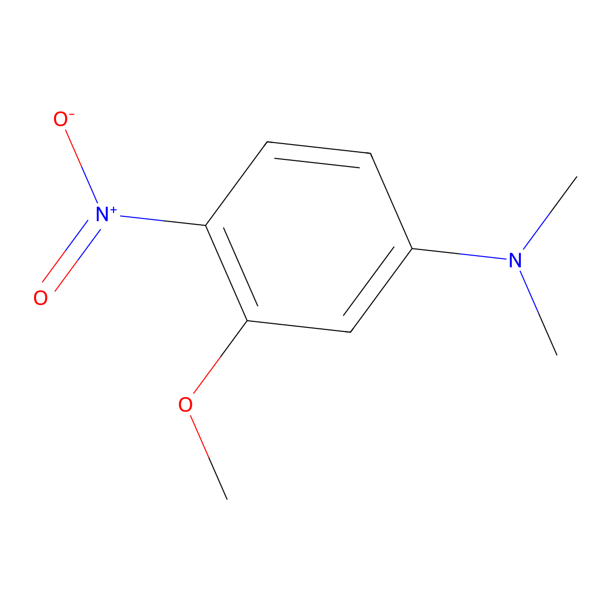 3-methoxy-N,N-dimethyl-4-nitroaniline molecular structure, CAS 14703-82-3