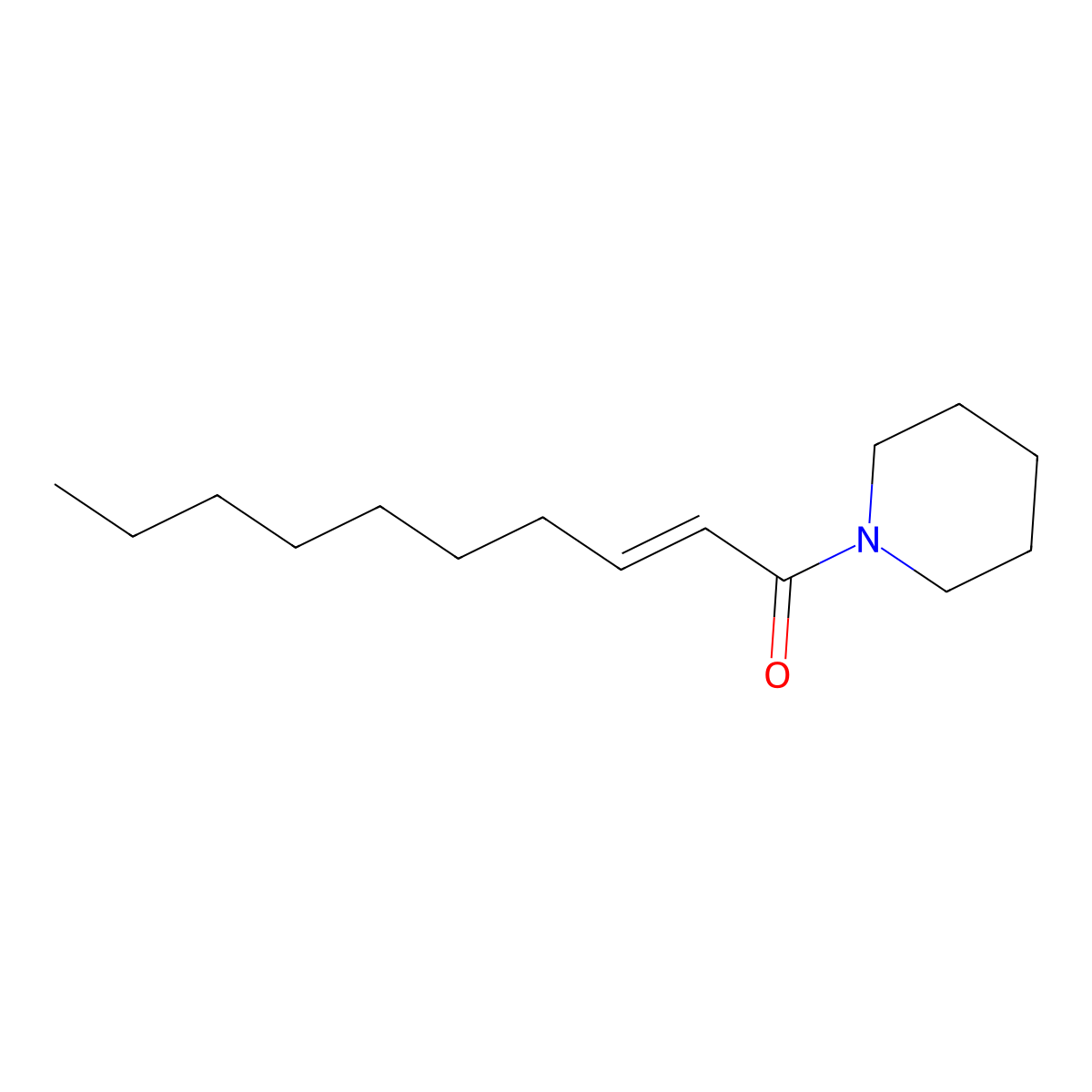 2-Decen-1-one, 1-(1-piperidinyl)-, (2E)- molecular structure, CAS 147030-02-2