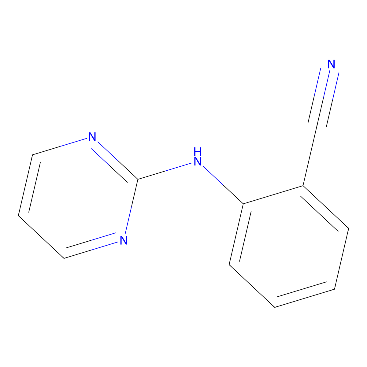 2-[(Pyrimidin-2-yl)amino]benzonitrile molecular structure, CAS 1470305-69-1