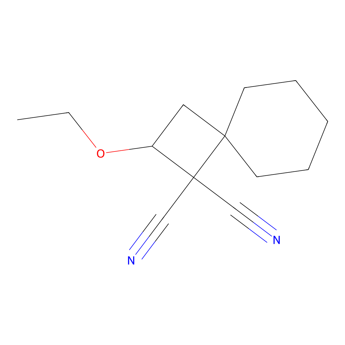 2-Ethoxyspiro[3.5]nonane-1,1-dicarbonitrile molecular structure, CAS 147033-79-2
