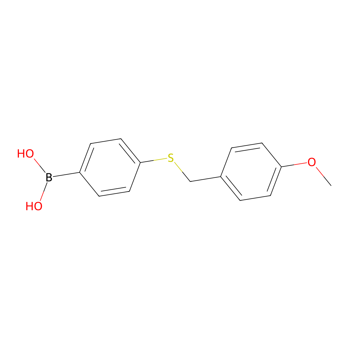 (4-((4-Methoxybenzyl)thio)phenyl)boronic acid molecular structure, CAS 1470373-24-0