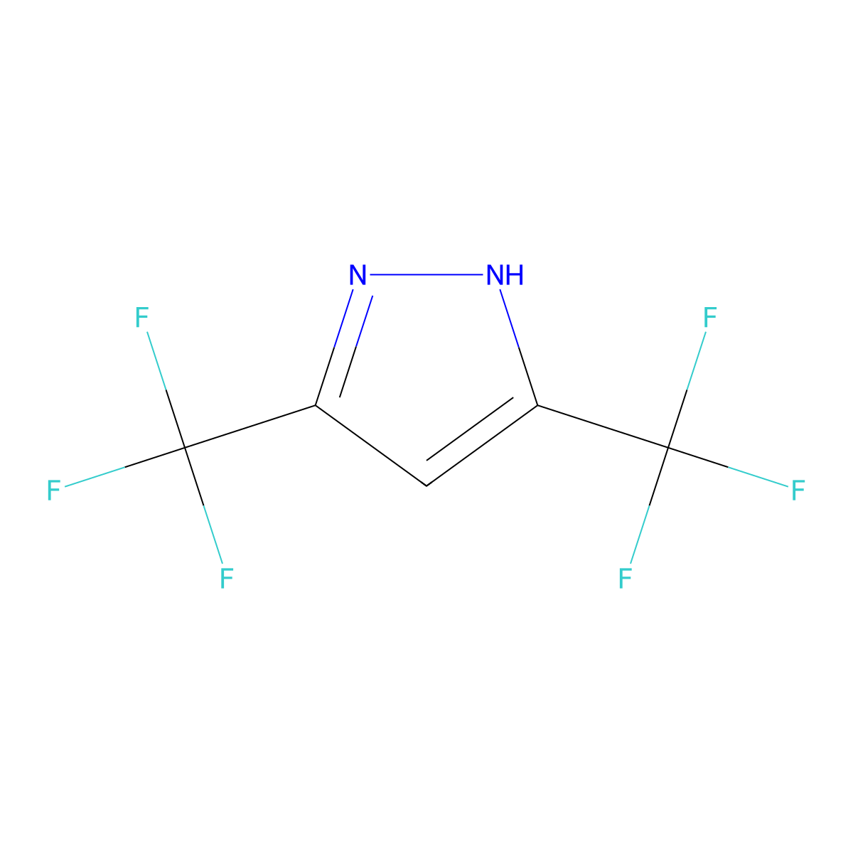 3,5-Bis(trifluoromethyl)pyrazole molecular structure, CAS 14704-41-7