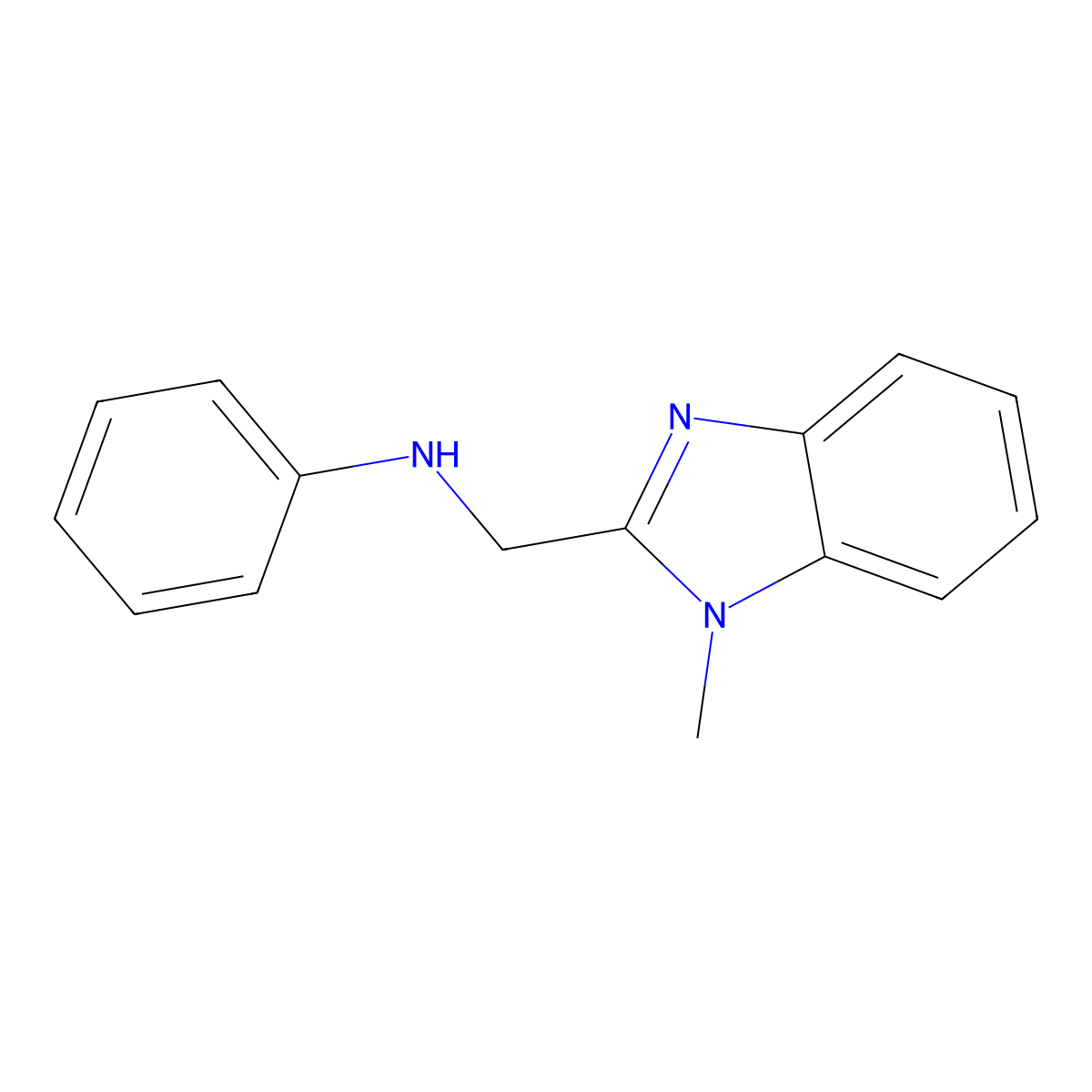 (1-Methyl-1H-benzoimidazol-2-ylmethyl)-phenyl-amine molecular structure, CAS 14704-61-1