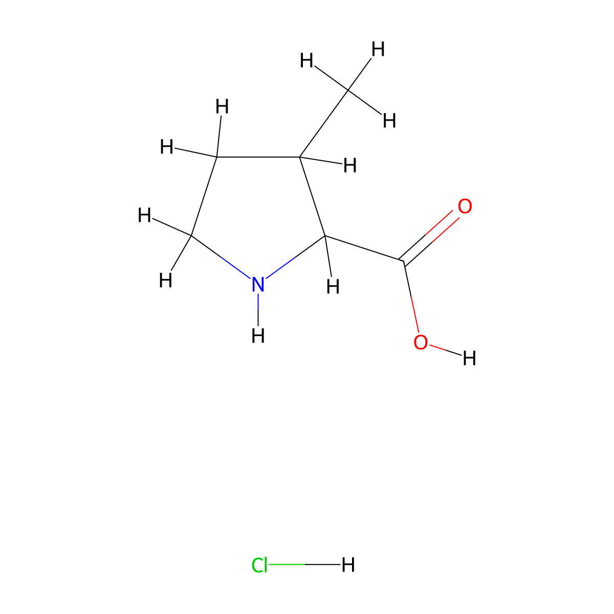 3-Methylpyrrolidine-2-carboxylic acid hydrochloride molecular structure, CAS 14704-69-9