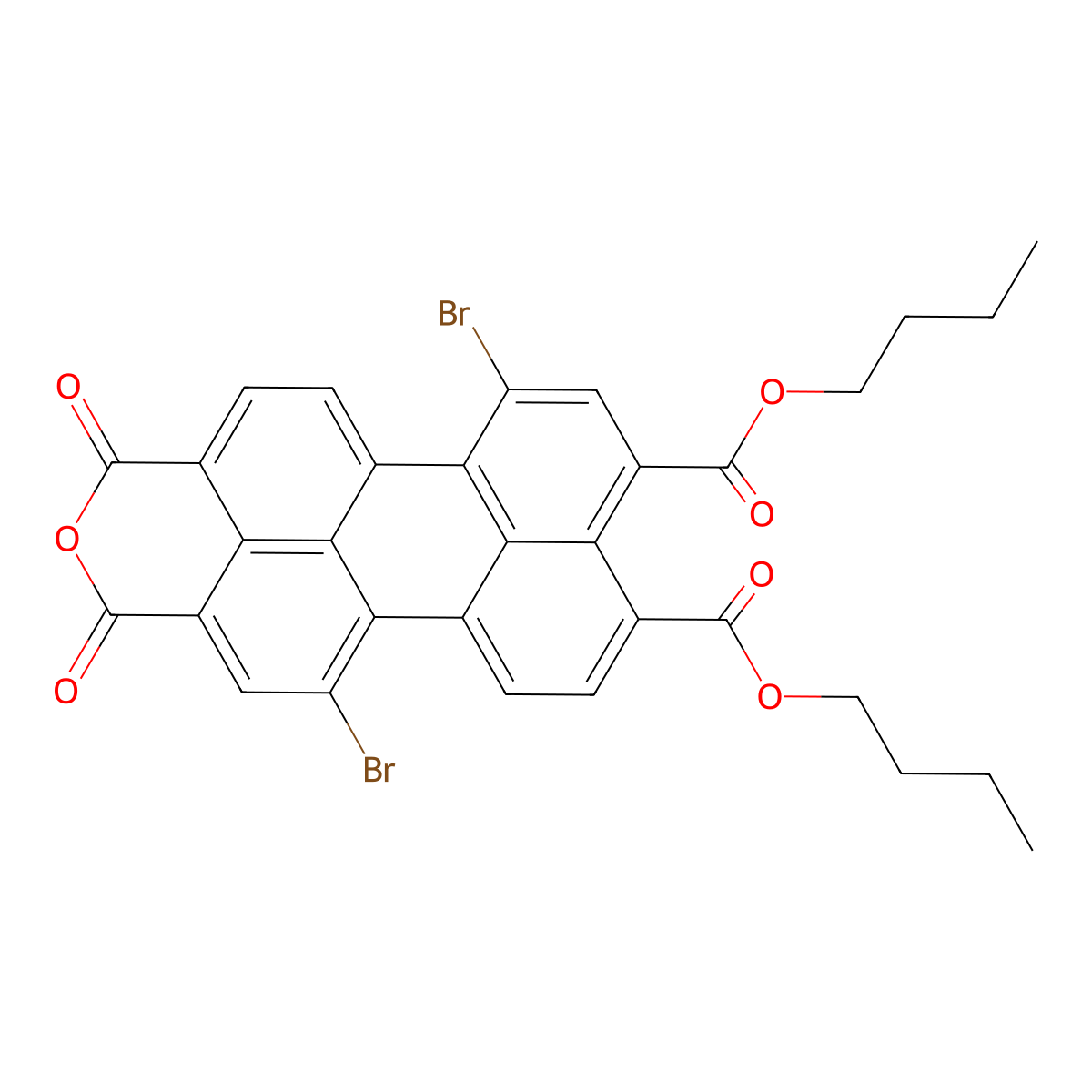Dibutyl 3,12-dibromo-15,17-dioxo-16-oxahexacyclo[12.6.2.12,6.011,21.018,22.010,23]tricosa-1(21),2,4,6,8,10(23),11,13,18(22),19-decaene-5,7-dicarboxylate molecular structure, CAS 1470407-19-2