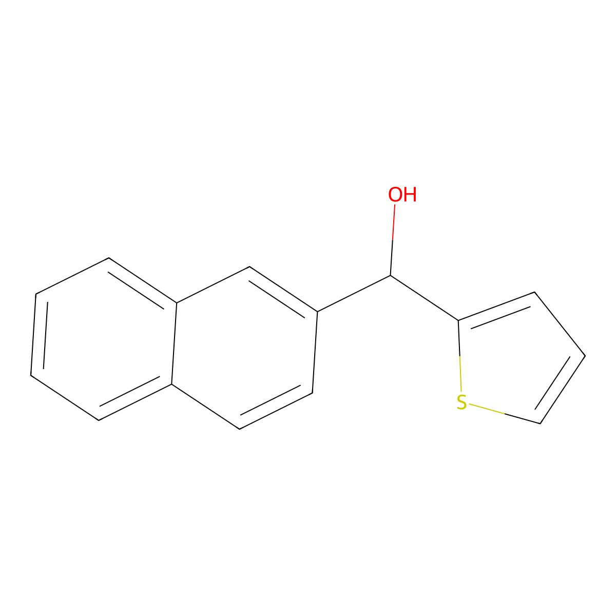 Naphthalen-2-yl(thiophen-2-yl)methanol molecular structure, CAS 147041-19-8