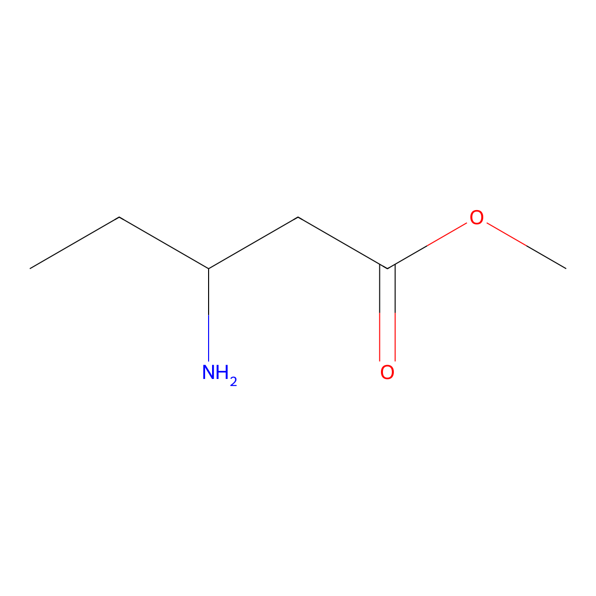 Methyl 3-aminopentanoate molecular structure, CAS 147050-41-7