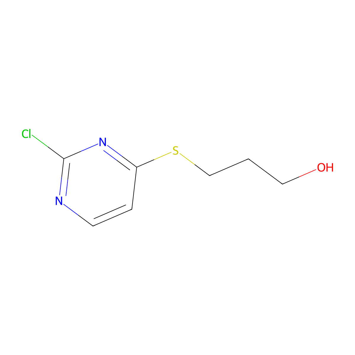 3-(2-Chloropyrimidin-4-yl)sulfanylpropan-1-ol molecular structure, CAS 1470518-26-3