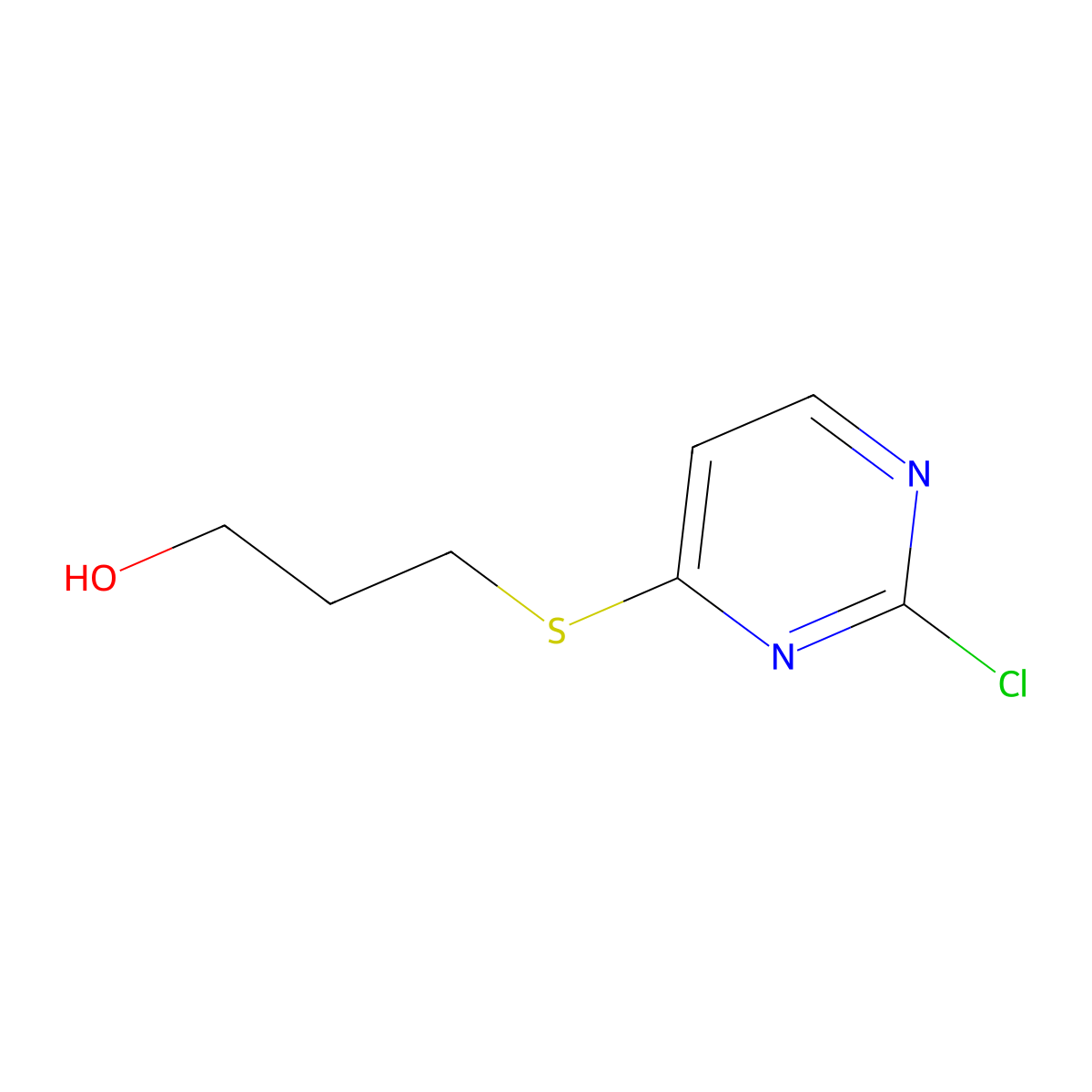3-(2-Chloropyrimidin-4-yl)sulfanylpropan-1-ol molecular structure, CAS 1470518-26-3