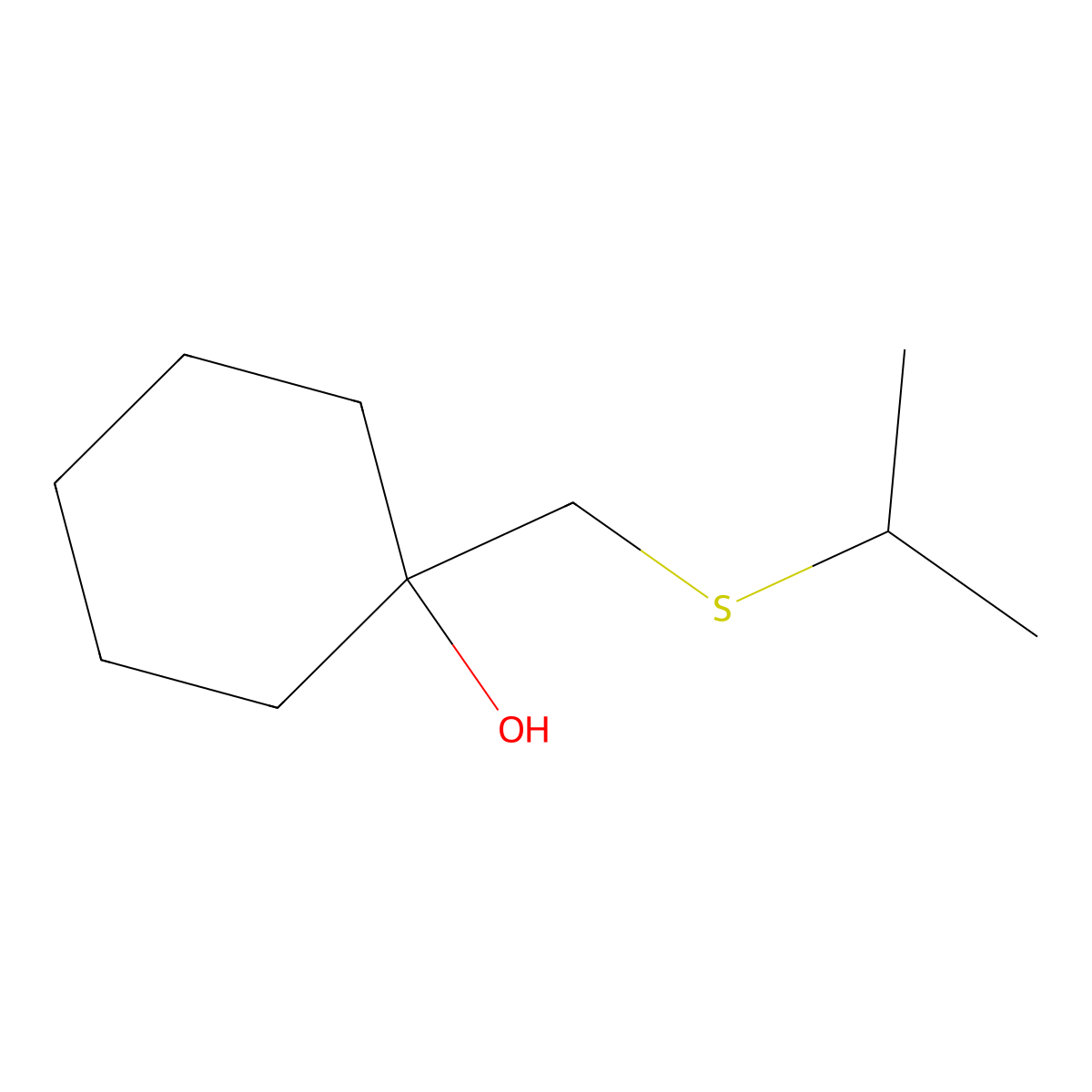 1-[(Propan-2-ylsulfanyl)methyl]cyclohexan-1-ol molecular structure, CAS 1470518-64-9