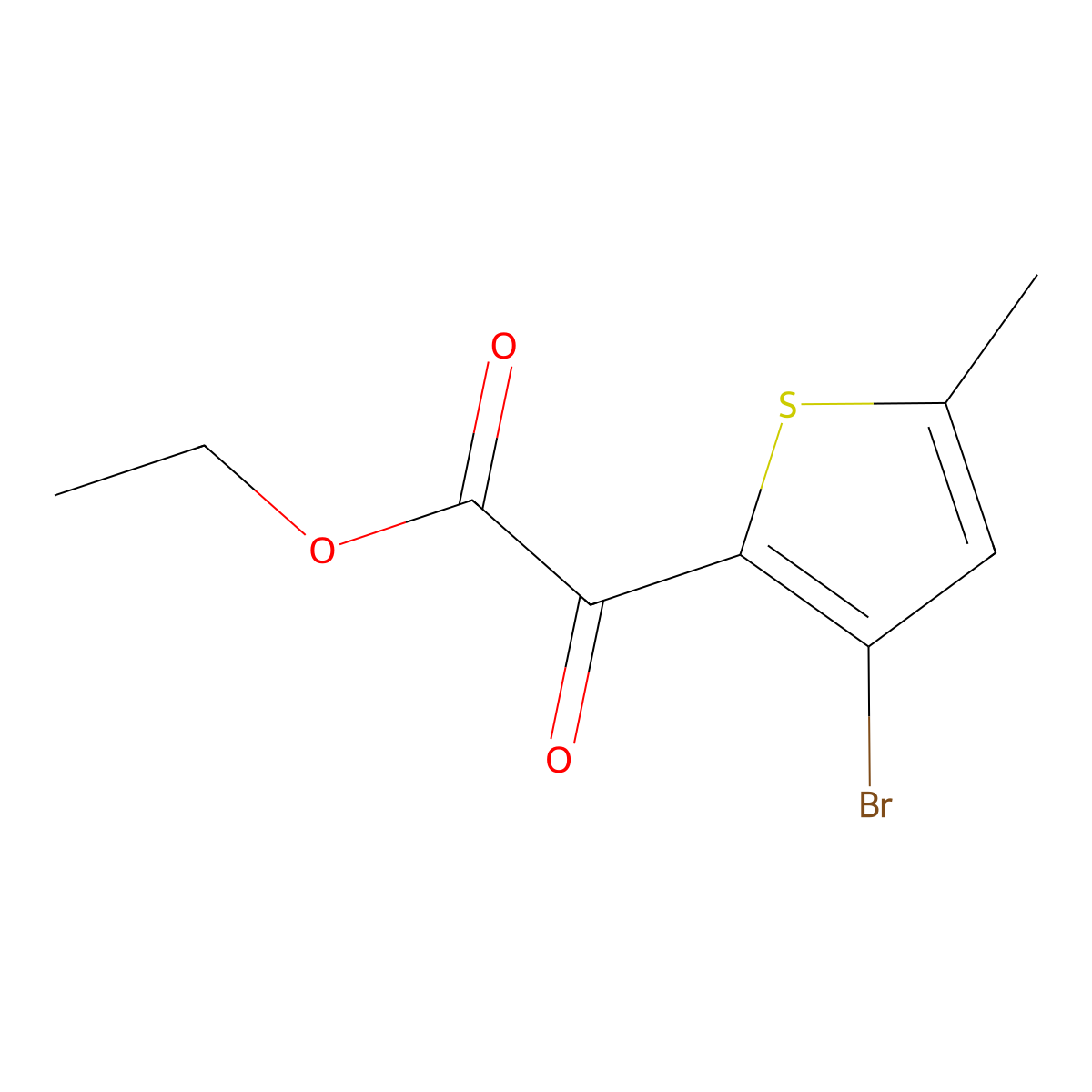 Ethyl 2-(3-bromo-5-methylthiophen-2-yl)-2-oxoacetate molecular structure, CAS 1470541-73-1