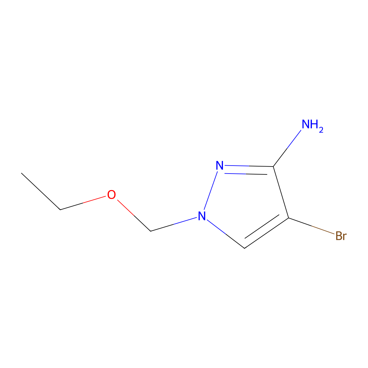 4-bromo-1-(ethoxymethyl)-1H-pyrazol-3-amine molecular structure, CAS 1470547-73-9