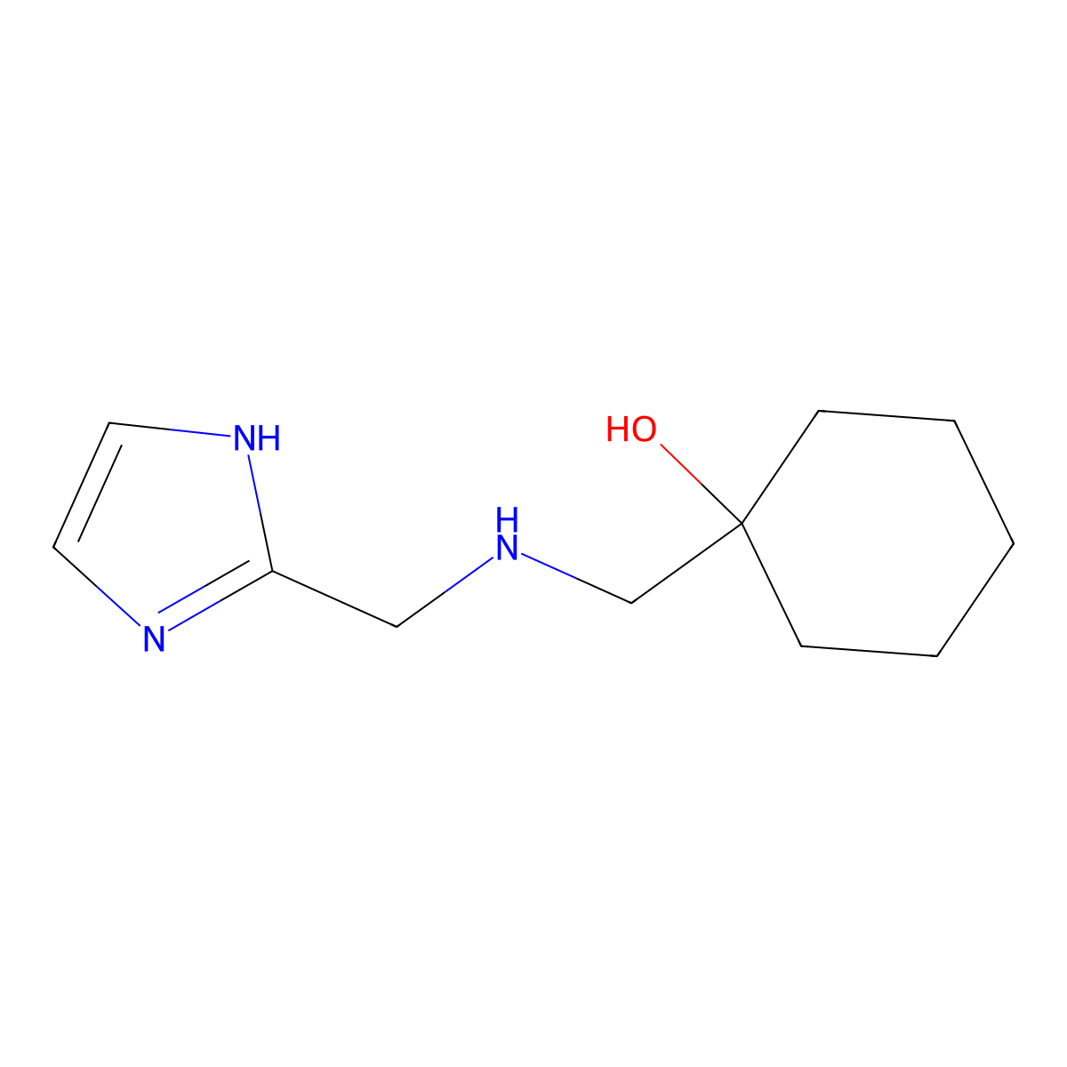 1-({[(1H-imidazol-2-yl)methyl]amino}methyl)cyclohexan-1-ol molecular structure, CAS 1470558-86-1