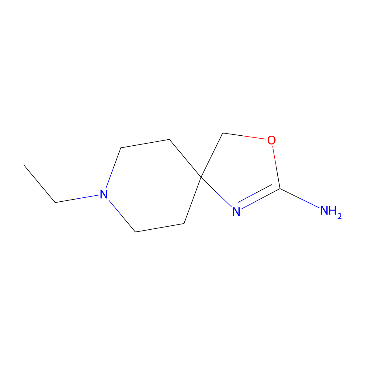 8-Ethyl-3-oxa-1,8-diazaspiro[4.5]dec-1-en-2-amine molecular structure, CAS 1470559-49-9