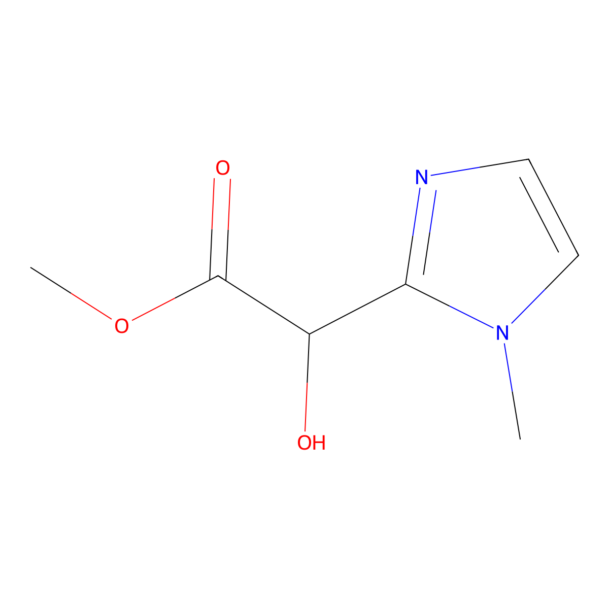 methyl 2-hydroxy-2-(1-methyl-1H-imidazol-2-yl)acetate molecular structure, CAS 1470561-15-9