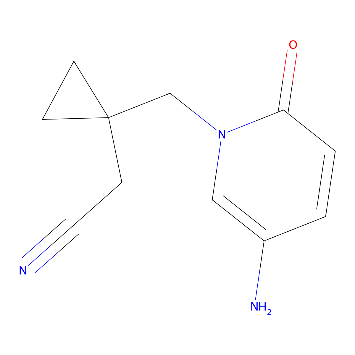 2-(1-((5-Amino-2-oxopyridin-1(2h)-yl)methyl)cyclopropyl)acetonitrile molecular structure, CAS 1470563-96-2