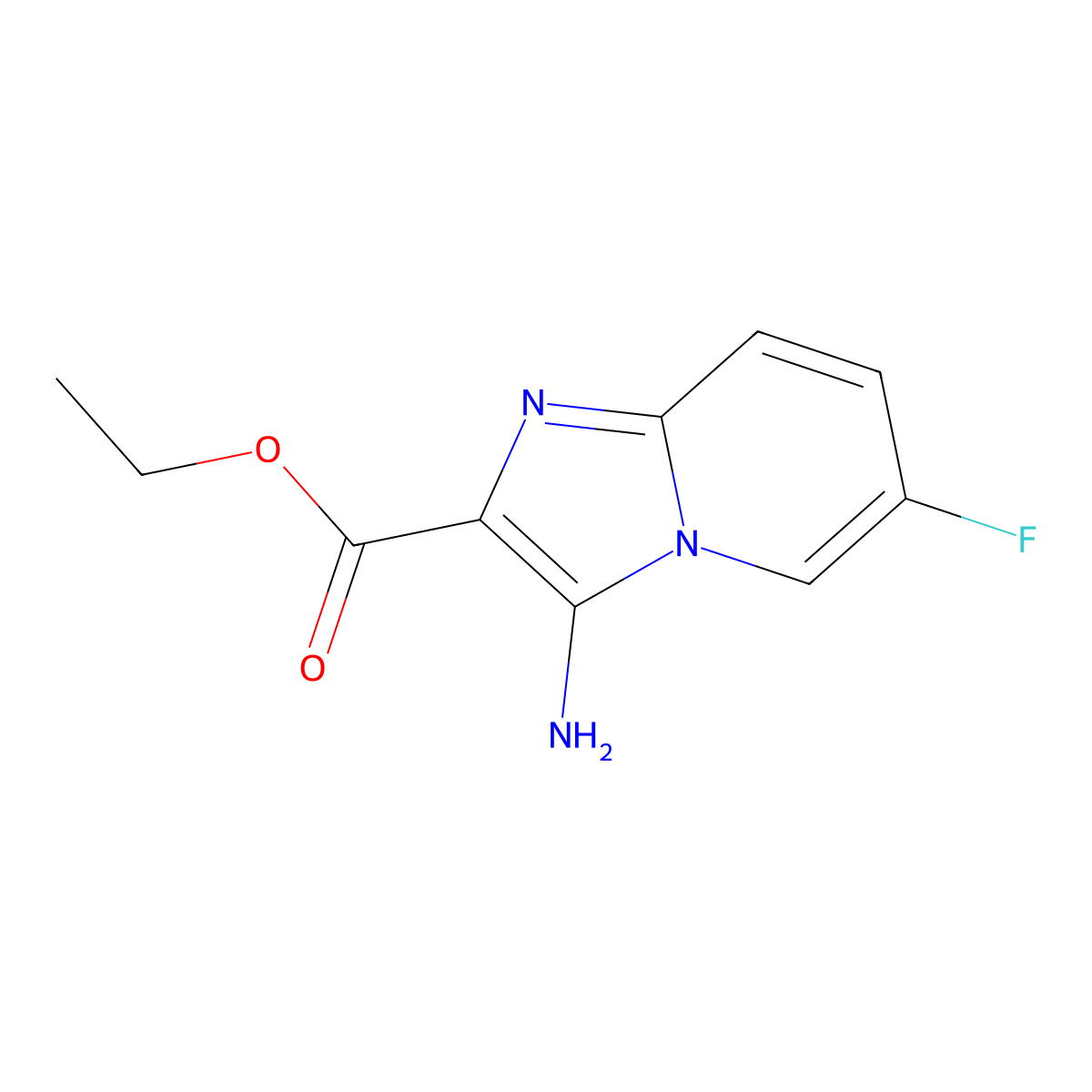 Ethyl 3-amino-6-fluoroimidazo[1,2-A]pyridine-2-carboxylate molecular structure, CAS 1470576-32-9